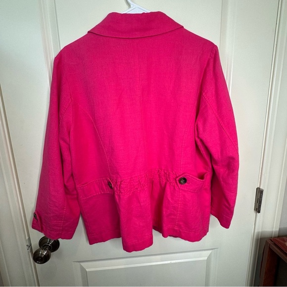 Peck & Peck Linen Blend Lightweight Summer Pink Blazer - Picture 9 of 16